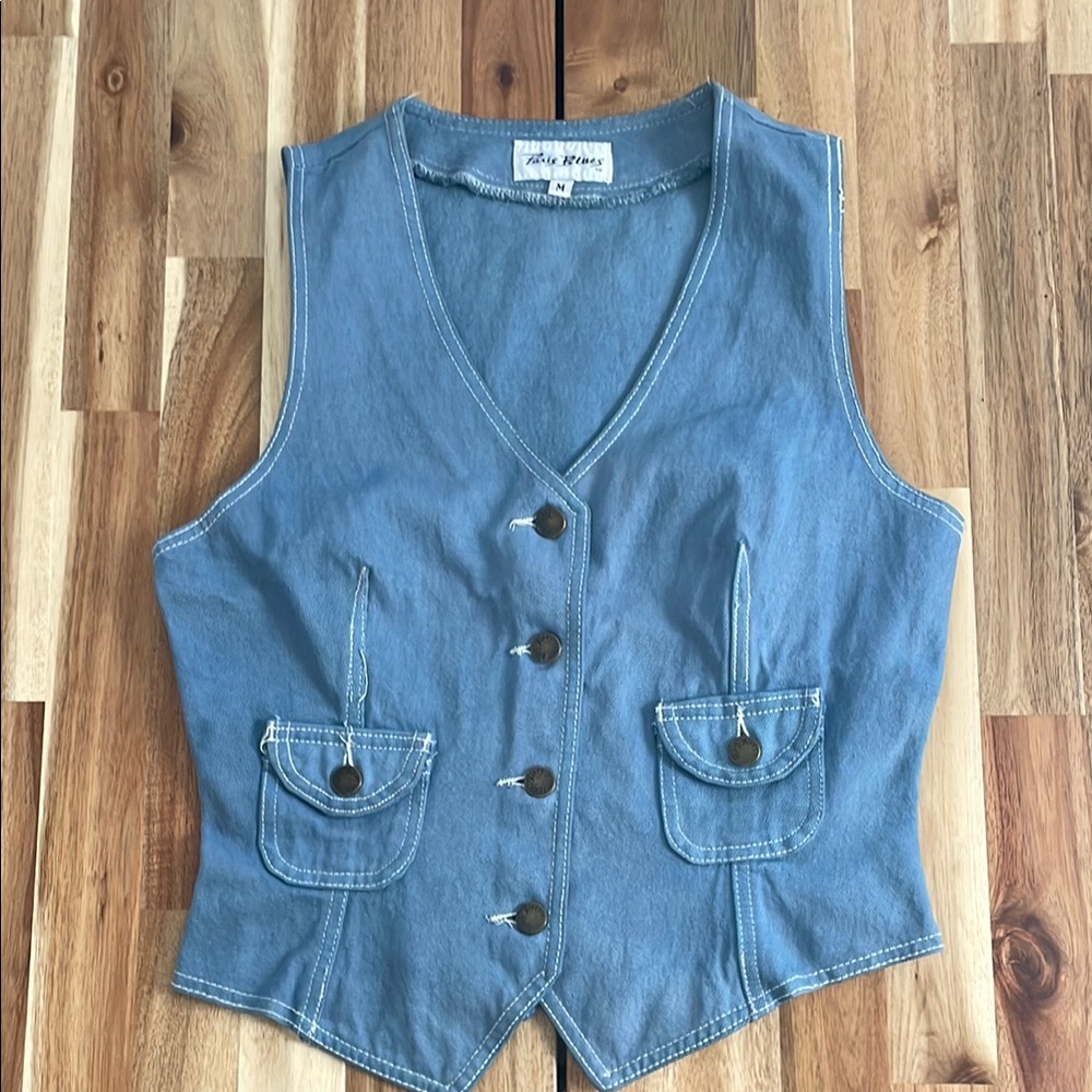 Paris Blues Denim Button-Up Vest
